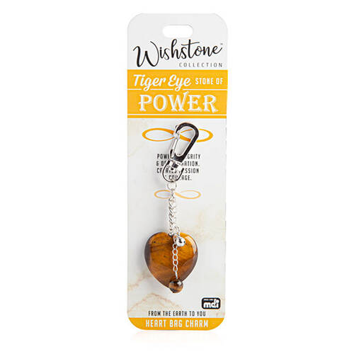 Wishstone Tiger Eye Heart Bag Charm Keychain Keyring Women's Accessories