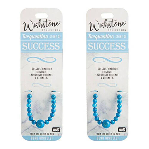2PK Wishstone Turquentine Bead Bracelet Bangle Charm Women's Accessories