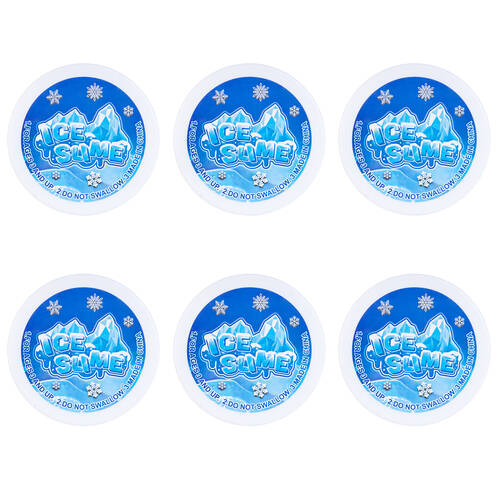 6PK MDI Ice Slime Stress Reliever Sensory Kids Toy Snowy White
