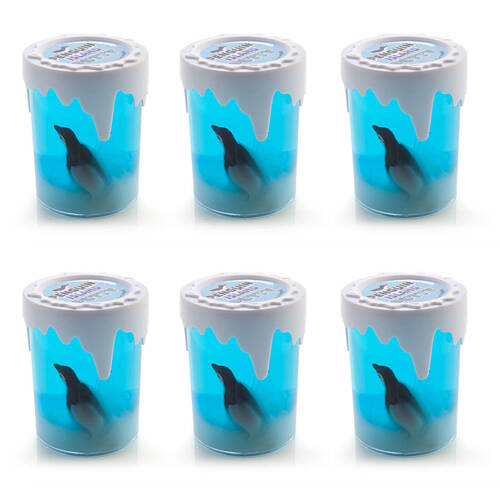 6PK MDI Penguin Island Putty Slime Jar Kids Toy 5.8x5.2x7.8cm Assorted
