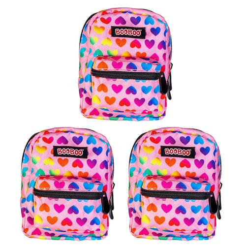 3PK MDI BooBoo Backpack Minis Heart Pink Mini Bag 11x15cm 3y+