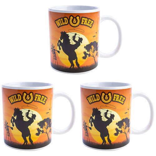 3PK MDI Ceramic Coffee Mug Drinkware 115x95mm - Cowboy