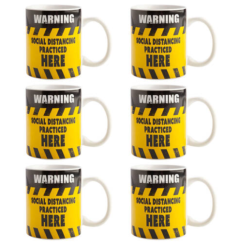 6PK MDI Ceramic Coffee Mug Drinkware 115x95mm - Social Distance Practice