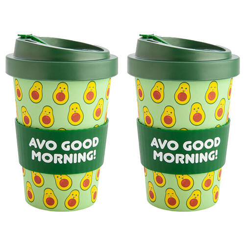 2PK Eco-To-Go Bamboo 470ml Travel Cup 6.5x14.5cm Avocado