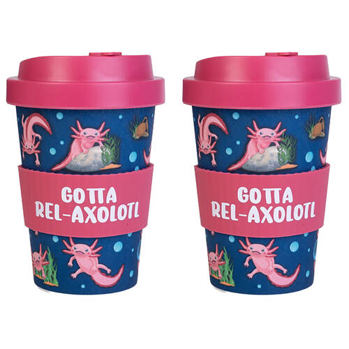 2PK Axolotl Eco-To-Go Bamboo 470ml Travel Cup 6.5x14.5cm Axolotl