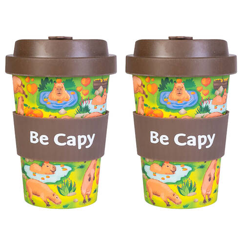 2PK Capybara Eco-To-Go Bamboo 470ml Travel Cup 6.5x14.5cm Capybara