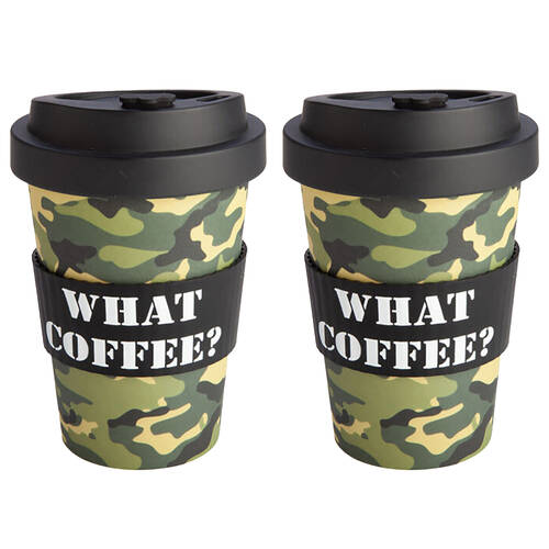 2PK Eco-To-Go Eco-To-Go Bamboo 470ml Travel Cup 6.5x14.5cm Camo