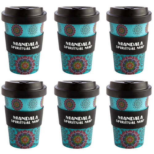 6PK Eco-To-Go Eco-To-Go Bamboo 470ml Travel Cup 6.5x14.5cm Mandala