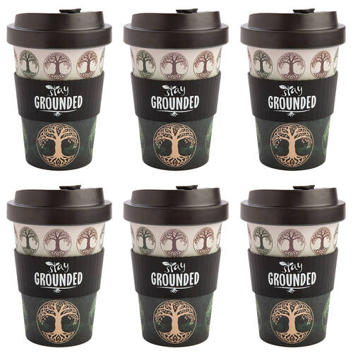 6PK Eco-To-Go Bamboo 470ml Travel Cup 6.5x14.5cm Tree of Life