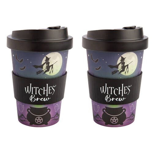 2PK Eco-To-Go Bamboo 470ml Travel Cup 6.5x14.5cm Witches Brew