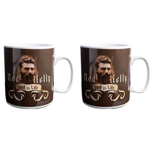 2PK Outback Mates Giant Mug Bushranger Ned Coffee Mug Classic Brown