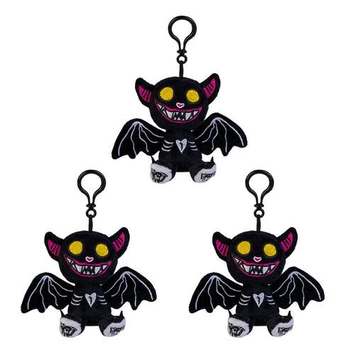 3PK Gus Fink Studio Plush Keychain Hanging Bag Accessory Boris Black 