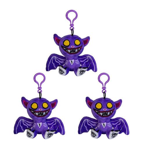 3PK Gus Fink Studio Plush Keychain Skull Boris Hanging Bag Accessory 