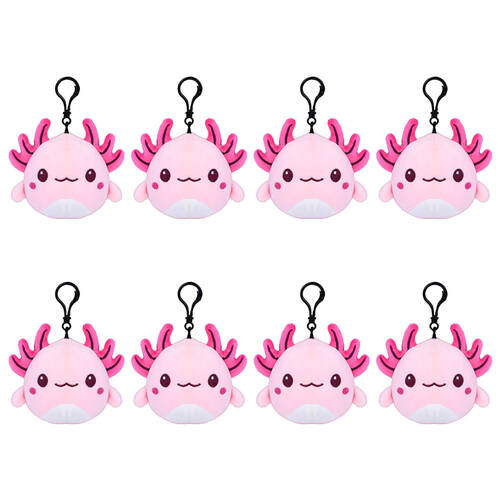 8PK Axolotl Keychain Plush Soft Cute Animal Bag Charm Toy 10x10cm