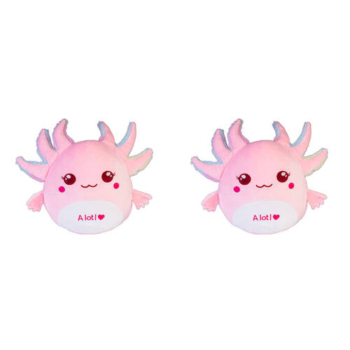 2PK Smooshos Pal Squishy Super Soft Velour Plushie Kids Toy 22x16x22cm Axolotl