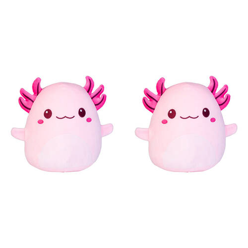 2PK Smooshos Pal Squishy Super Soft Velour Plushie Kids Toy 22x16x22cm Axolotl