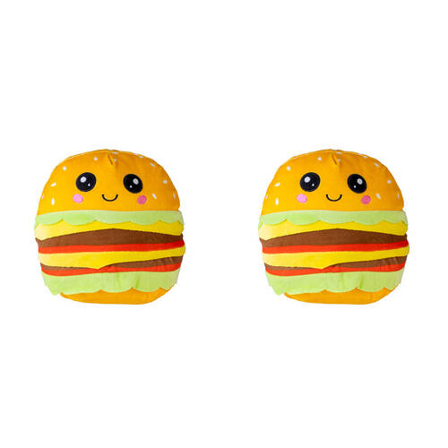2PK Smooshos Pal Squishy Super Soft Velour Plushie Kids Toy 22x16x22cm Burger