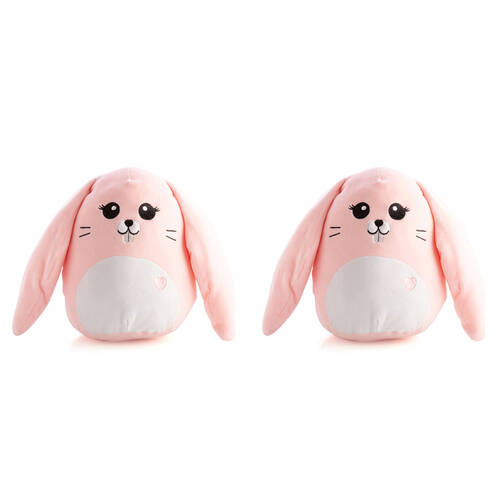 2PK Smooshos Pal Squishy Velour Plushie Kids Toy 22x16x22cm Bunny Rabbit