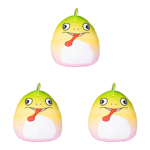 3PK Smooshos Pal Squishy Super Soft Velour Plushie Kids Toy 22x16x22cm Chameleon