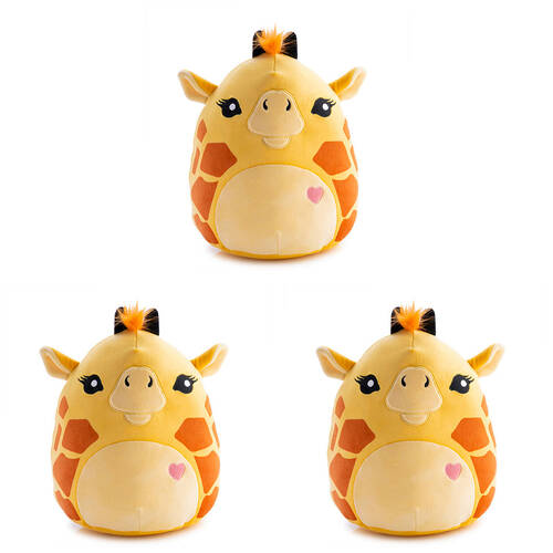 3PK Smooshos Pal Squishy Super Soft Velour Plushie Kids Toy 22x16x22cm Giraffe