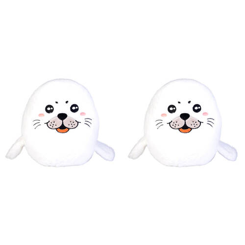 2PK Smooshos Pal Squishy Velour Plushie Kids Toy 22x16x22cm Harp Seal Pup