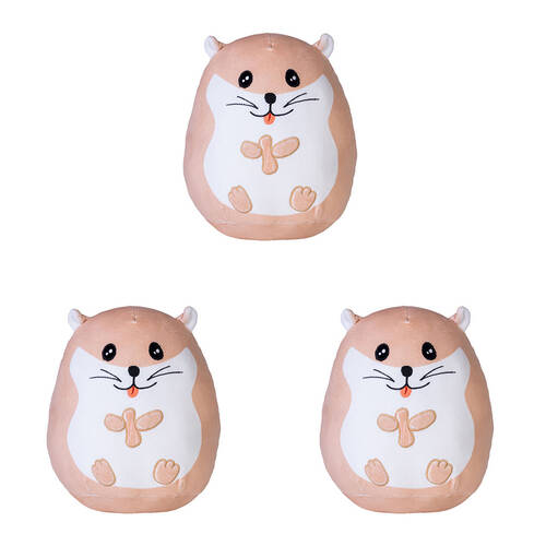 3PK Smooshos Pal Squishy Super Soft Velour Plushie Kids Toy 22x16x22cm Hamster