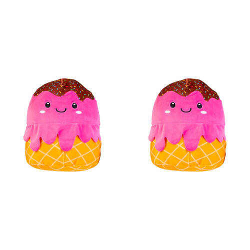 2PK Smooshos Pal Squishy Super Soft Velour Plushie Kids Toy 22x16x22cm Ice Cream