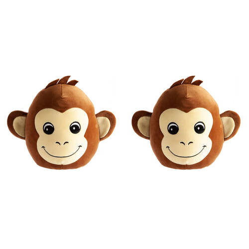 2PK Smooshos Pal Squishy Super Soft Velour Plushie Kids Toy 22x16x22cm Monkey