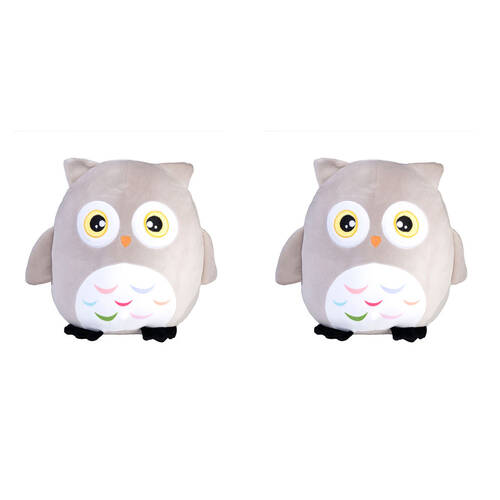 2PK Smooshos Pal Squishy Super Soft Velour Plushie Kids Toy 22x16x22cm Owl