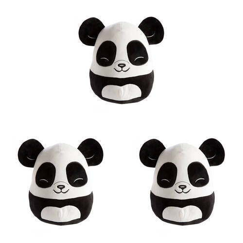 3PK Smooshos Pal Squishy Velour Plushie Kids Toy 22x16x22cm Panda Kingdom