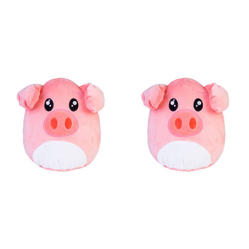 2PK Smooshos Pal Squishy Super Soft Velour Plushie Kids Toy 22x16x22cm Pig