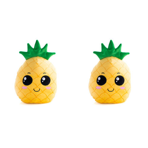 2PK Smooshos Pal Squishy Super Soft Velour Plushie Kids Toy 22x16x22cm Pineapple
