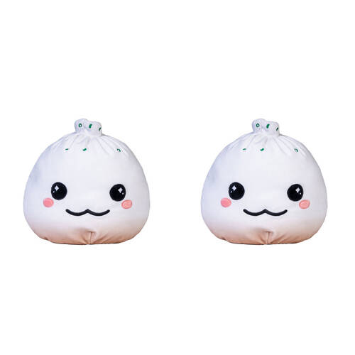 2x Smooshos Pal Squishy Soft Velour Plushie Kids Toy 23x18x27cm Steamed Bun