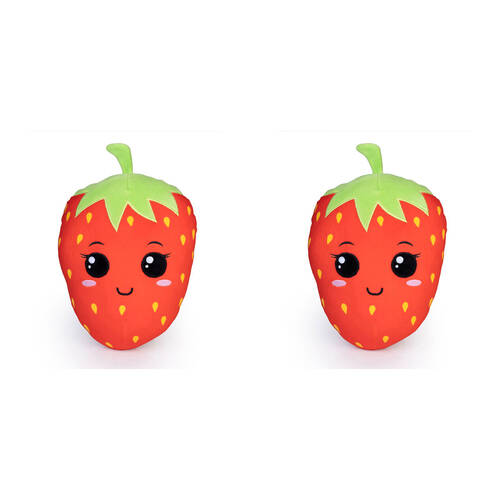 2PK Smooshos Pal Squishy Velour Plushie Kids Toy 22x16x22cm Sweet Strawberry