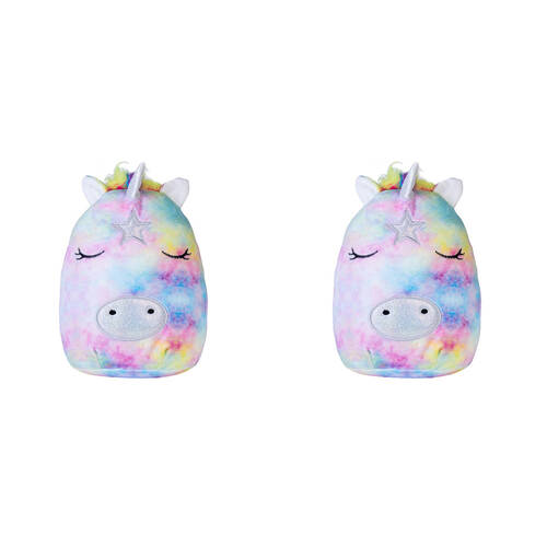 2PK Smooshos Pal Squishy Velour Plushie Kids Toy 22x16x22cm Tie Dye Unicorn