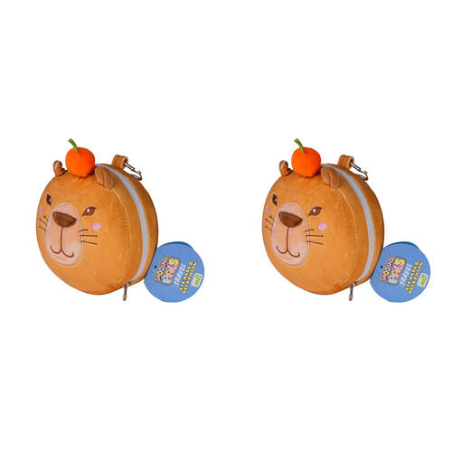 2PK Smooshos Pal Velour Plushie Neck Pillow Kids Toy 17x15x10cm Travel Capybara