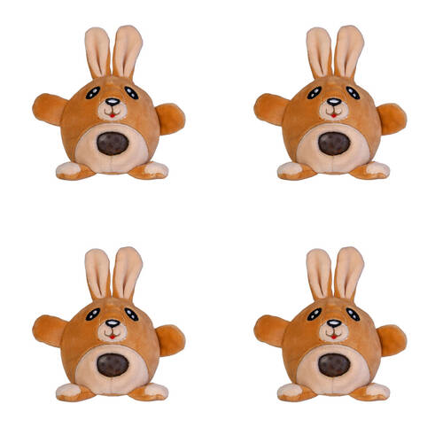 4PK PBJ Plush Ball Jellies Squishy Filled Childrens Toy 8x8x8cm Kangaroo