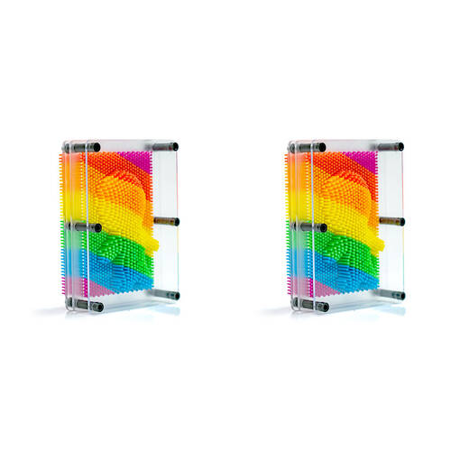 2PK MDI Bright Rainbow 3D Push Pin Art Kids Desktop Toy 12.5x5.5x17.8cm