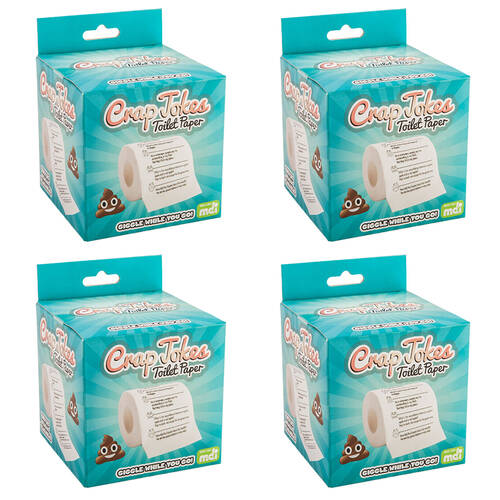 4PK Koolface Toilet & Bathroom Paper Tissue Roll Crap Jokes Printed 3ply