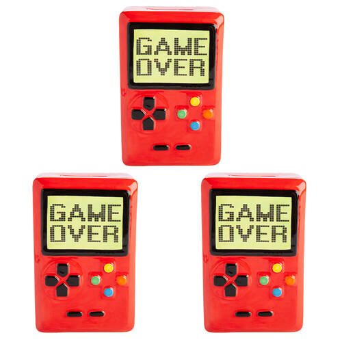 3PK MDI Money Bank Novelty Coin Saver Game Console 8x12cm