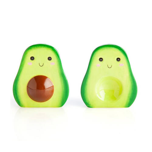 2pc Flavour Mates 3D Salt & Pepper Spice Shaker Duo Set 5x7x8cm Avocado Halves