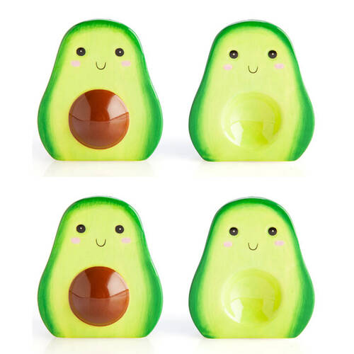 2x 2pc Flavour Mates Salt & Pepper Spice Shaker Duo Set 5x7x8cm Avocado Halves