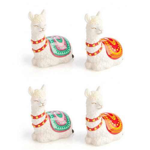 2x 2pc Flavour Mates Salt & Pepper Shaker Set 7x4x8cm South American Alpacas