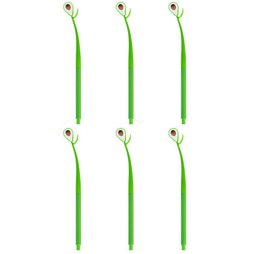 6PK MDI Wiggle Gel Pen School Writting Stationery Kids/Children Avocado