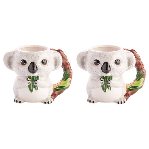 2PK Outback Mates Ceramic 3D Coffee Mug 165x123mm Koala