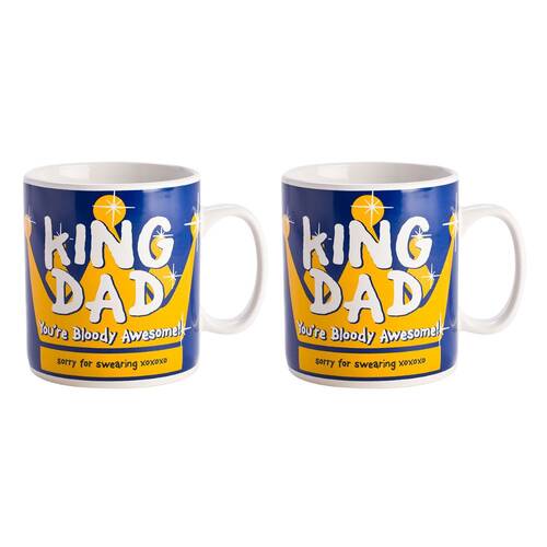 2PK MDI Giant Mug King Dad Kitchen Drinkware Coffee Mug Blue
