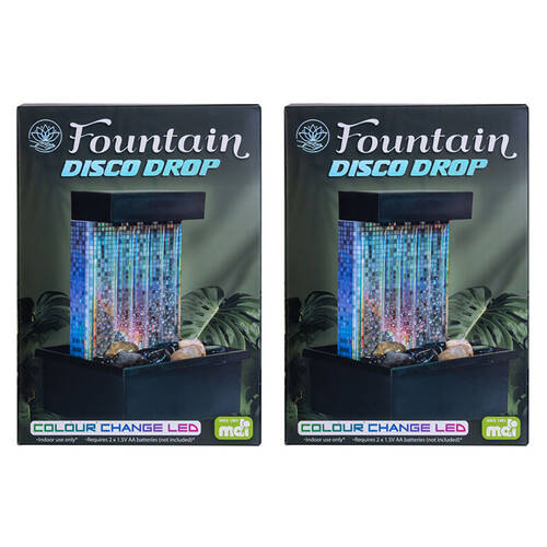 2PK MDI LED Fountain Disco Drop Color Changing Light Decor 11.4x15.6cm