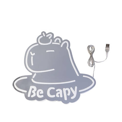 Art + Tech LED Mirror Wall Light Capybara Animal Room Decor 28.5x3cm