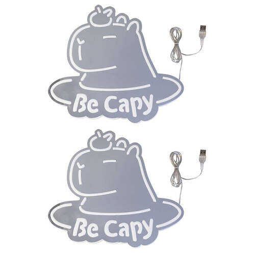 2PK Art + Tech LED Mirror Wall Light Capybara Animal Room Decor 28.5x3cm