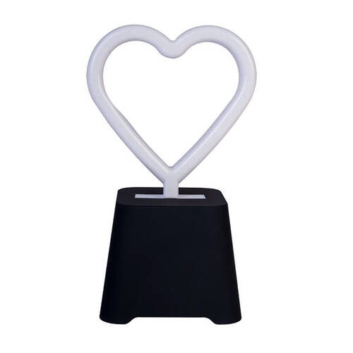 Art + Tech Neon Light Speaker Heart 10.1x16.6cm - Red